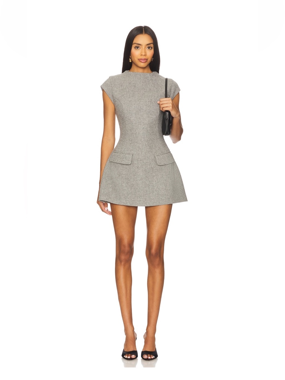 Line & Dot Damson Mini Dress Gray Small
